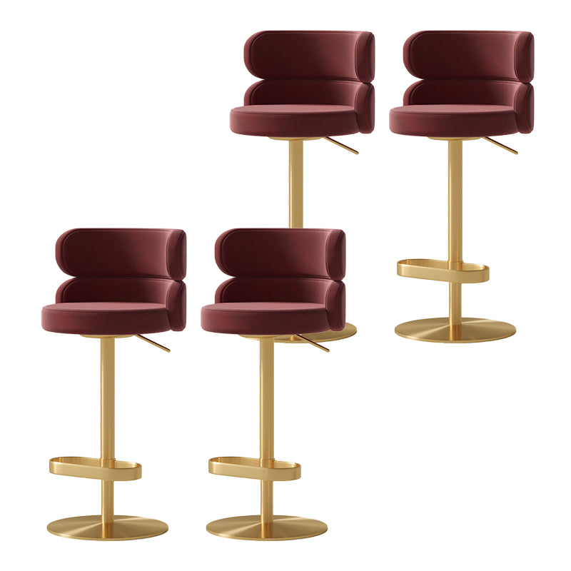 Contemporary Low Back Dining Stool Adjustable Height Bar Stool with Footrest