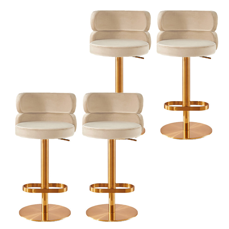 Contemporary Low Back Dining Stool Adjustable Height Bar Stool with Footrest