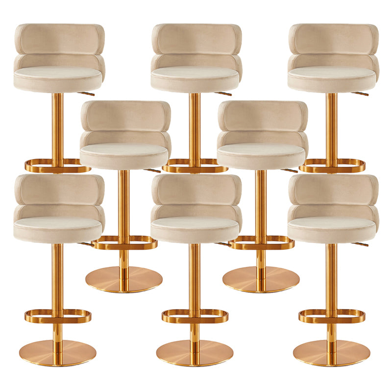 Contemporary Low Back Dining Stool Adjustable Height Bar Stool with Footrest