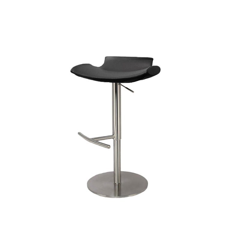 Contemporary Backless Dining Stool Adjustable Height Bar Stool with Footrest