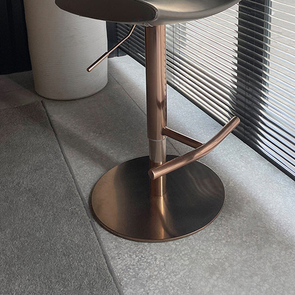 Contemporary Backless Dining Stool Adjustable Height Bar Stool with Footrest