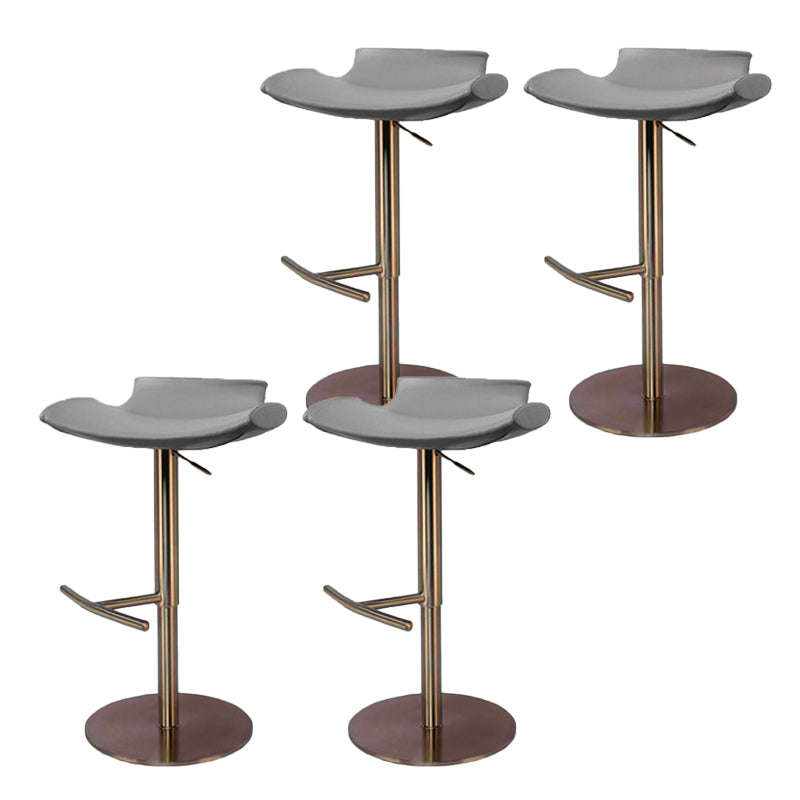 Contemporary Backless Dining Stool Adjustable Height Bar Stool with Footrest