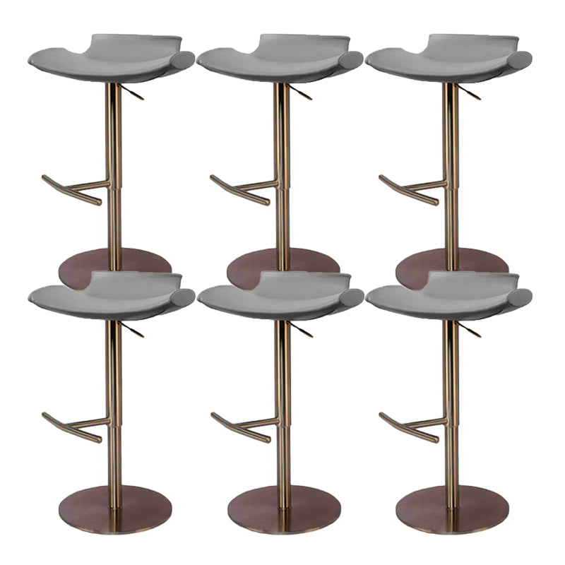 Contemporary Backless Dining Stool Adjustable Height Bar Stool with Footrest