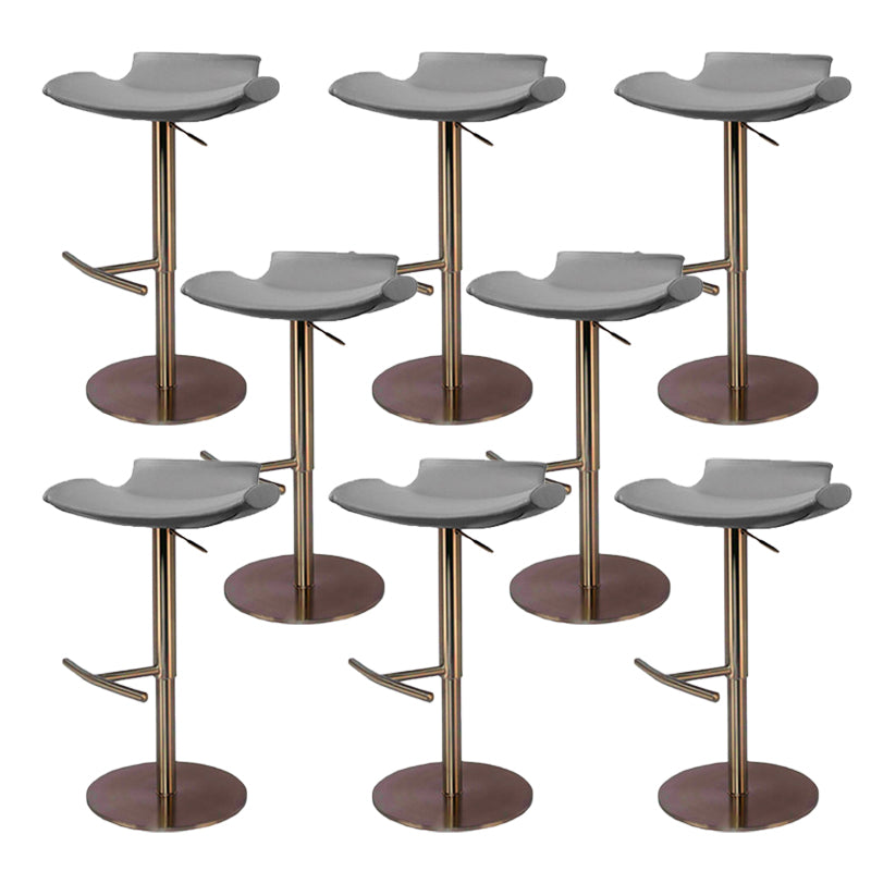 Contemporary Backless Dining Stool Adjustable Height Bar Stool with Footrest