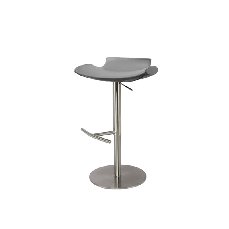 Contemporary Backless Dining Stool Adjustable Height Bar Stool with Footrest