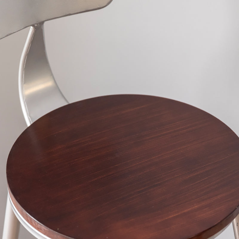 Modern Armless Backrest Counter Stool Iron Bar Stool with Seat and Pedal for Cafe