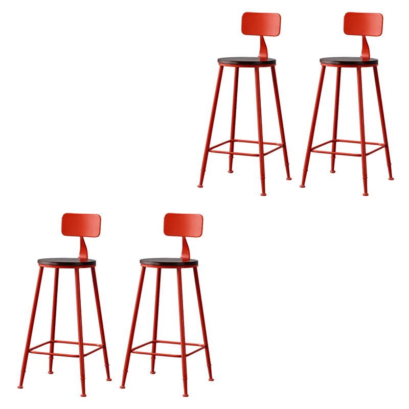 Modern Armless Backrest Counter Stool Iron Bar Stool with Seat and Pedal for Cafe