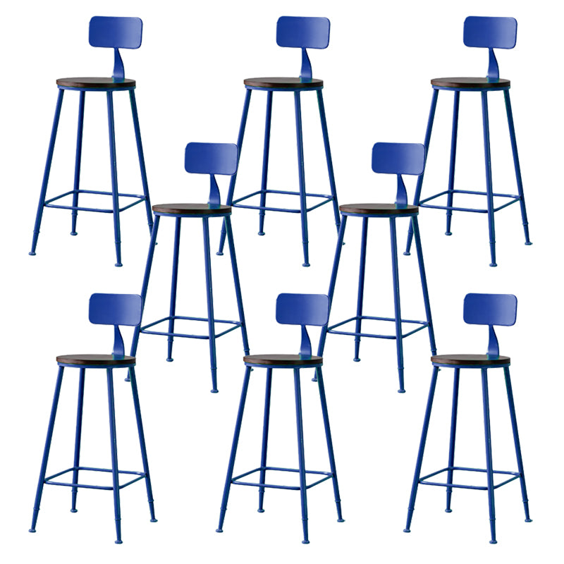 Modern Armless Backrest Counter Stool Iron Bar Stool with Seat and Pedal for Cafe