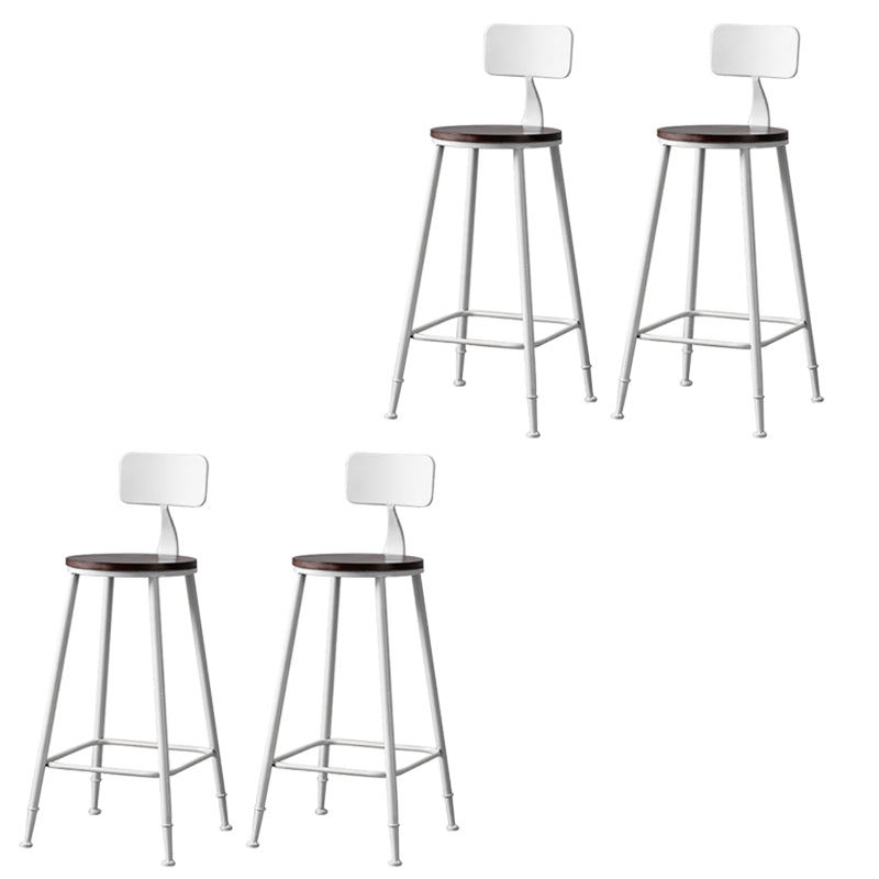 Modern Armless Backrest Counter Stool Iron Bar Stool with Seat and Pedal for Cafe