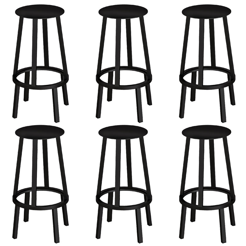 Industrial Rotatable Backless Counter Stool Iron Bar Stool with Pedal for Bar