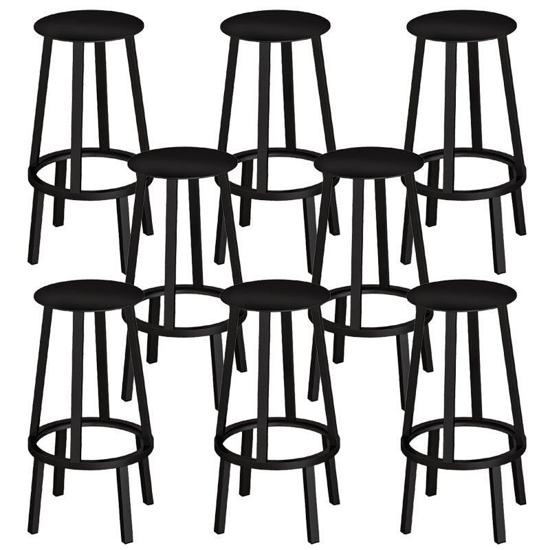 Industrial Rotatable Backless Counter Stool Iron Bar Stool with Pedal for Bar