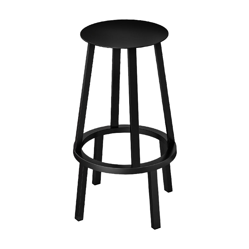 Industrial Rotatable Backless Counter Stool Iron Bar Stool with Pedal for Bar