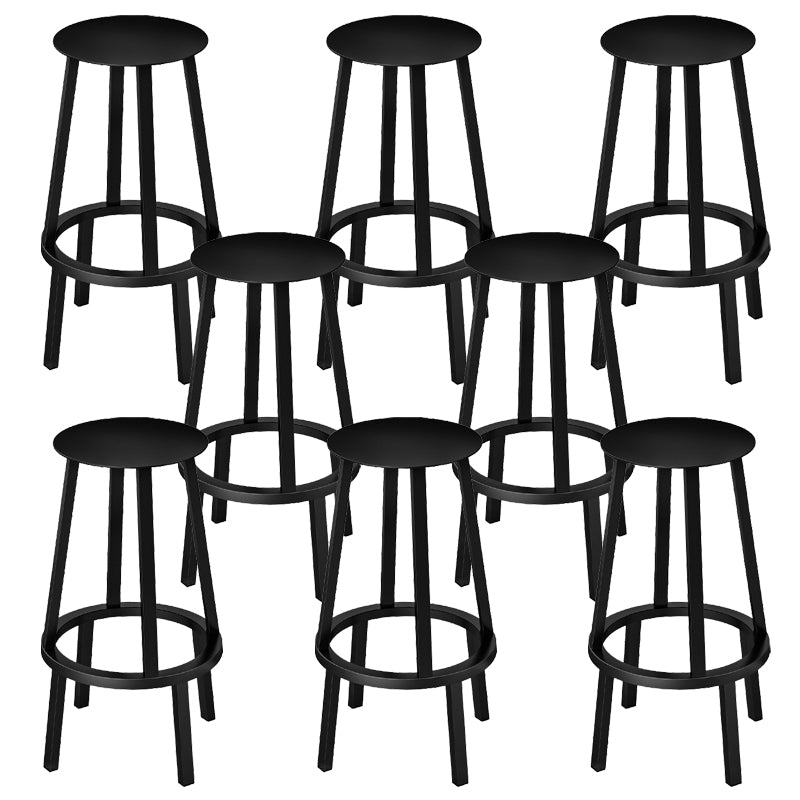 Industrial Rotatable Backless Counter Stool Iron Bar Stool with Pedal for Bar
