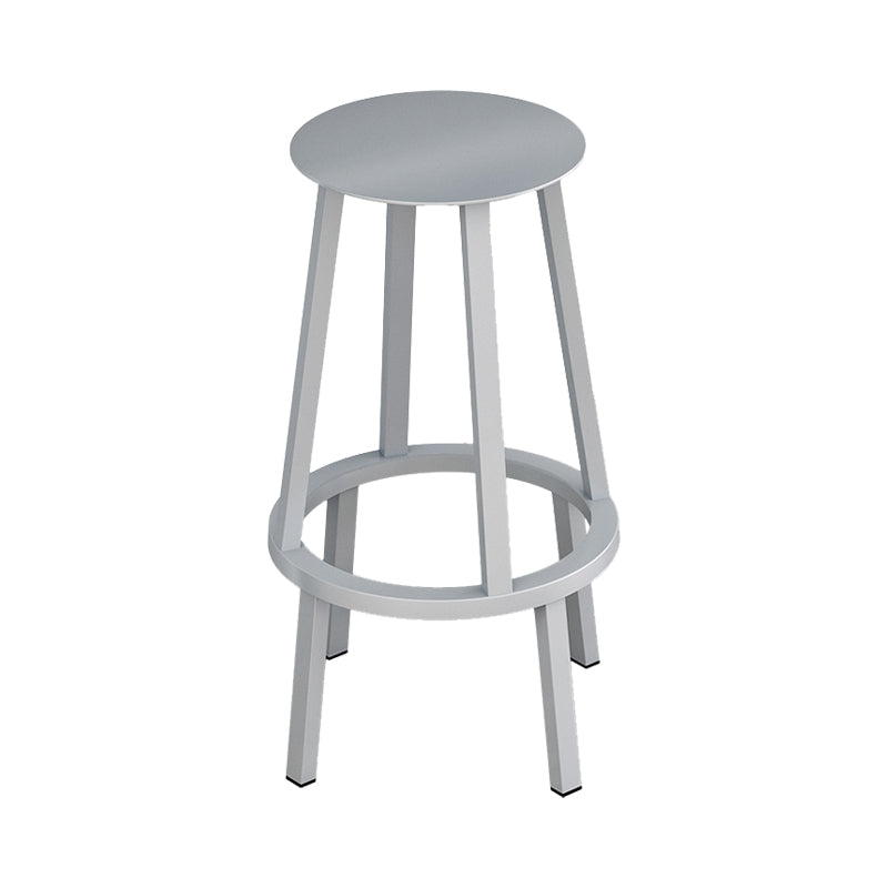 Industrial Rotatable Backless Counter Stool Iron Bar Stool with Pedal for Bar