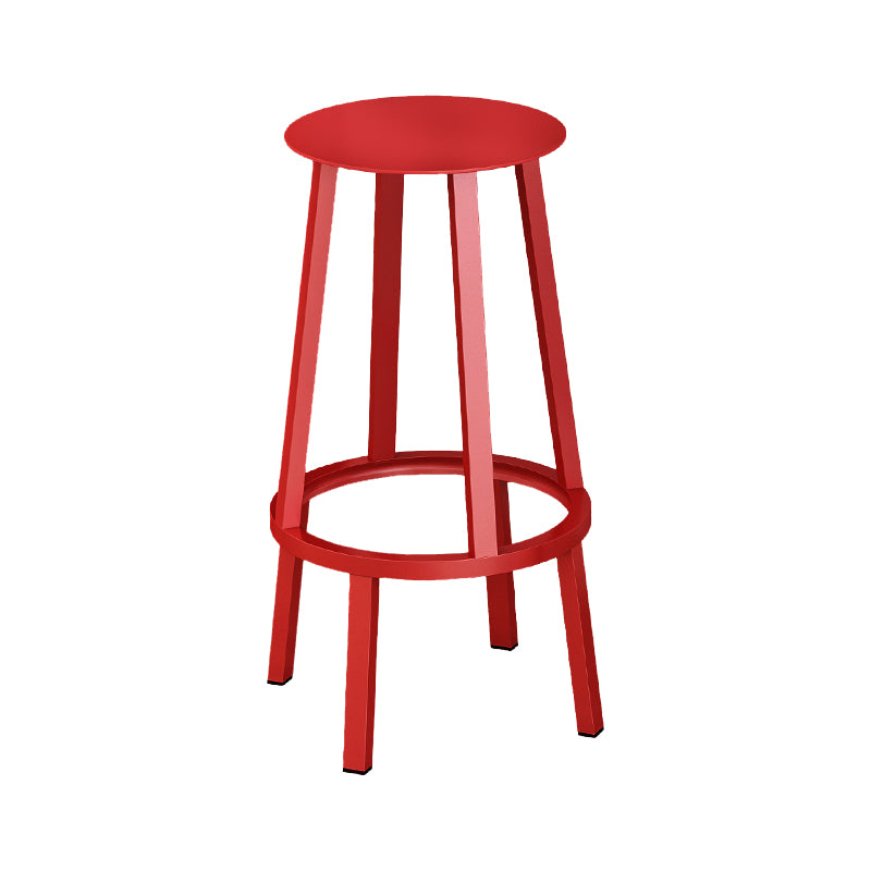 Industrial Rotatable Backless Counter Stool Iron Bar Stool with Pedal for Bar