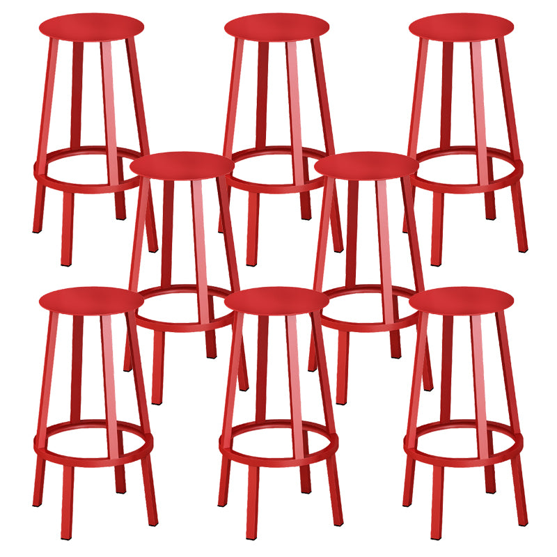 Industrial Rotatable Backless Counter Stool Iron Bar Stool with Pedal for Bar