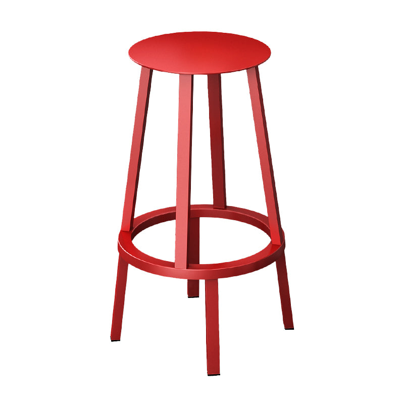 Industrial Rotatable Backless Counter Stool Iron Bar Stool with Pedal for Bar