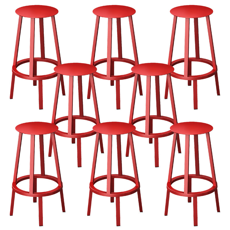 Industrial Rotatable Backless Counter Stool Iron Bar Stool with Pedal for Bar