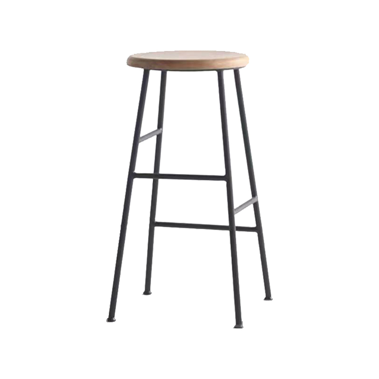 Modern Armless Backless Counter Stool Iron Bar Stool with Seat and Pedal for Cafe