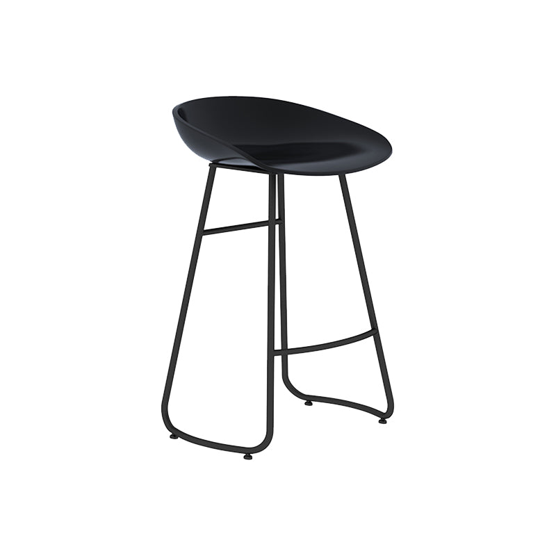 Modern Armless Backrest Counter Stool Iron Bar Stool with Acrylic Seat and Pedal for Bar