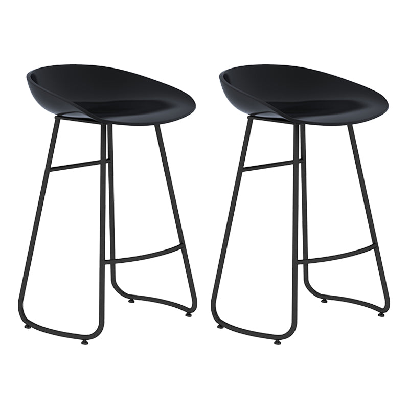 Modern Armless Backrest Counter Stool Iron Bar Stool with Acrylic Seat and Pedal for Bar