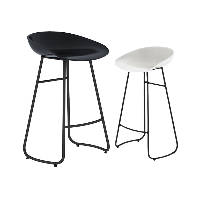 Modern Armless Backrest Counter Stool Iron Bar Stool with Acrylic Seat and Pedal for Bar