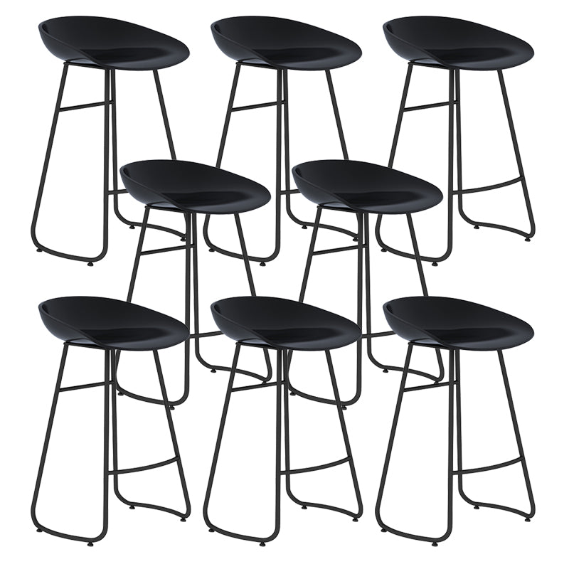 Modern Armless Backrest Counter Stool Iron Bar Stool with Acrylic Seat and Pedal for Bar