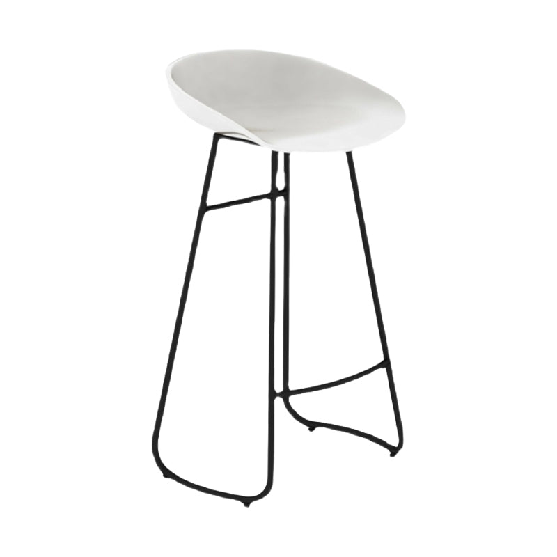 Modern Armless Backrest Counter Stool Iron Bar Stool with Acrylic Seat and Pedal for Bar