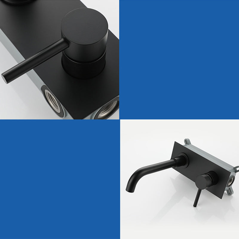 Glam Style Faucet Single Handle Wall Mounted Faucet for Bathroom