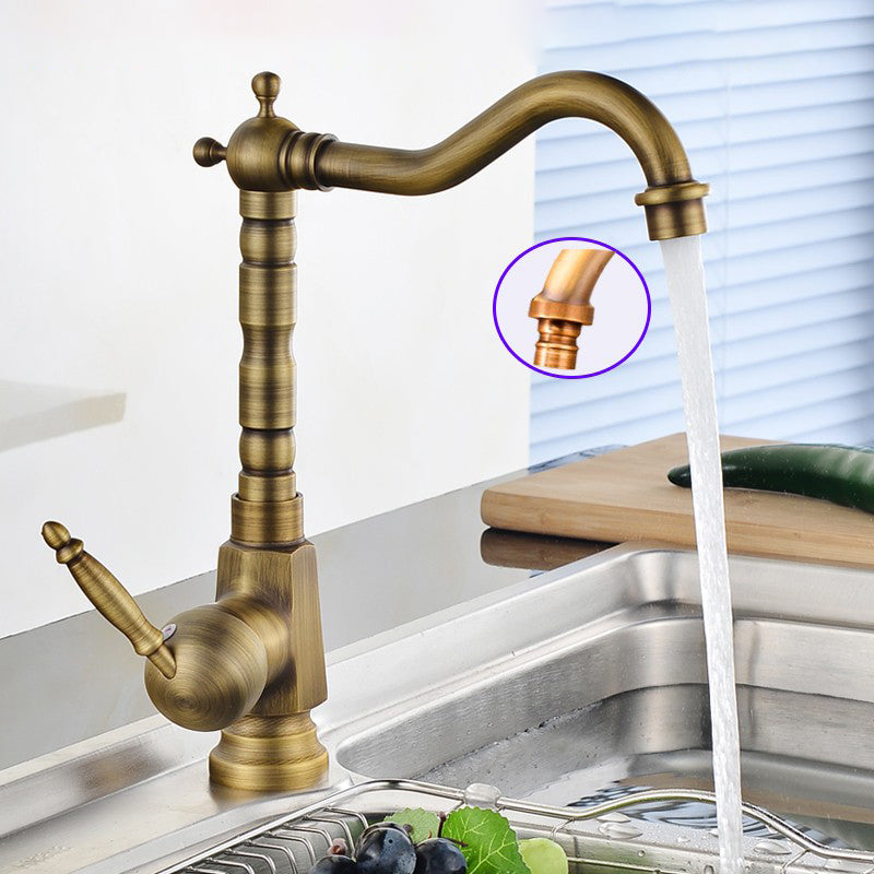 Traditional Bar Faucet with Brass Sprayer 1-Handle Kitchen Faucet