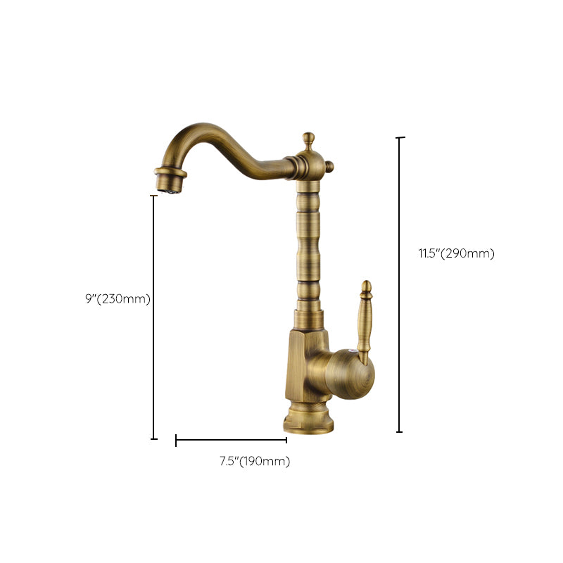 Traditional Bar Faucet with Brass Sprayer 1-Handle Kitchen Faucet