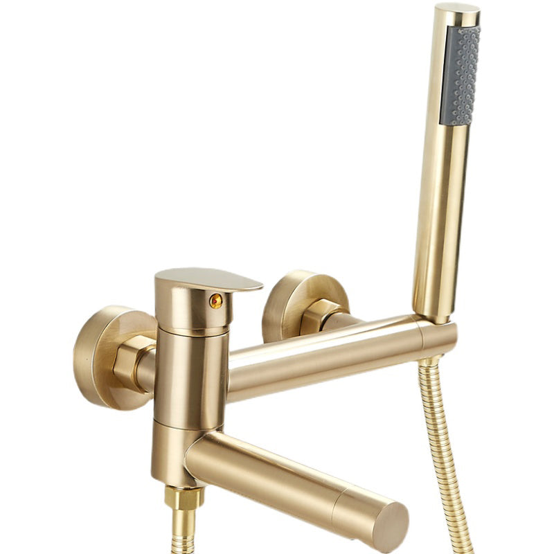 Contemporary Wall Mounted Tub Filler Single Handle Metal Faucet