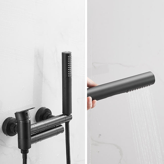 Contemporary Wall Mounted Tub Filler Single Handle Metal Faucet
