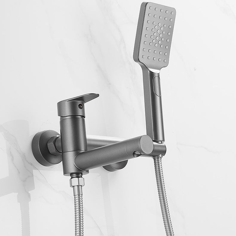 Contemporary Wall Mounted Tub Filler Single Handle Metal Faucet