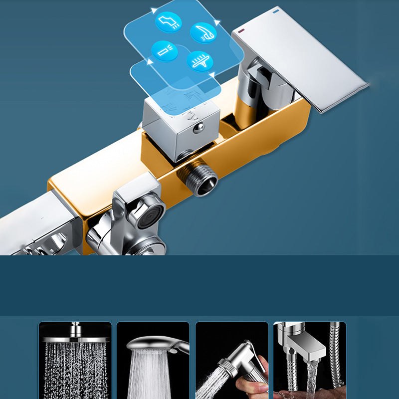 Modern Shower System Handle Lever Wall Mounted Spot Resist Copper Shower System