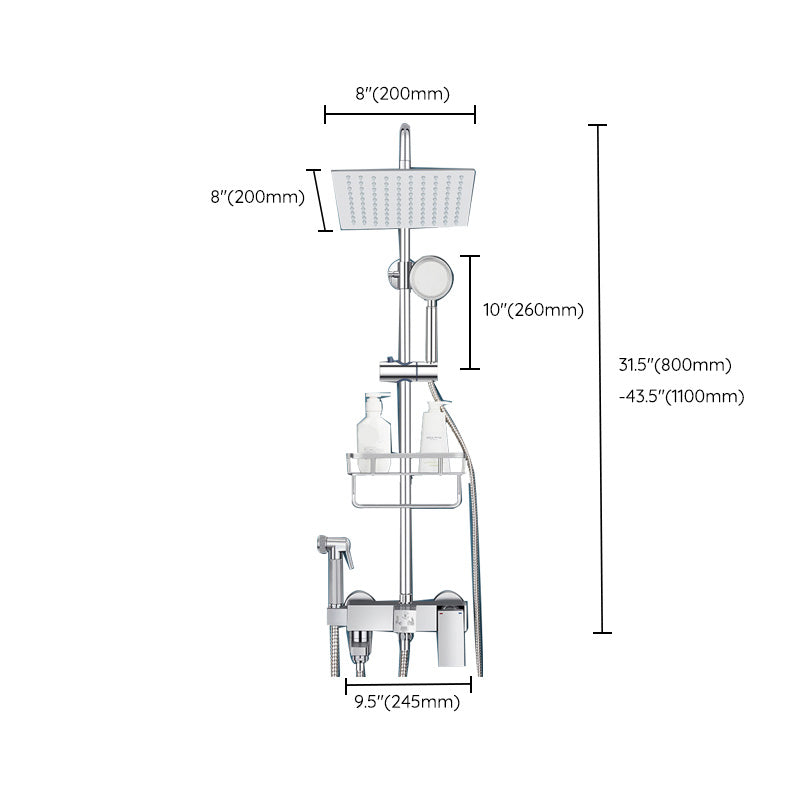 Modern Shower System Handle Lever Wall Mounted Spot Resist Copper Shower System