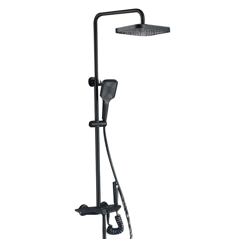 Modern Shower Set Slide Bar Dual Shower Head Thermostatic Wall Mounted Shower System