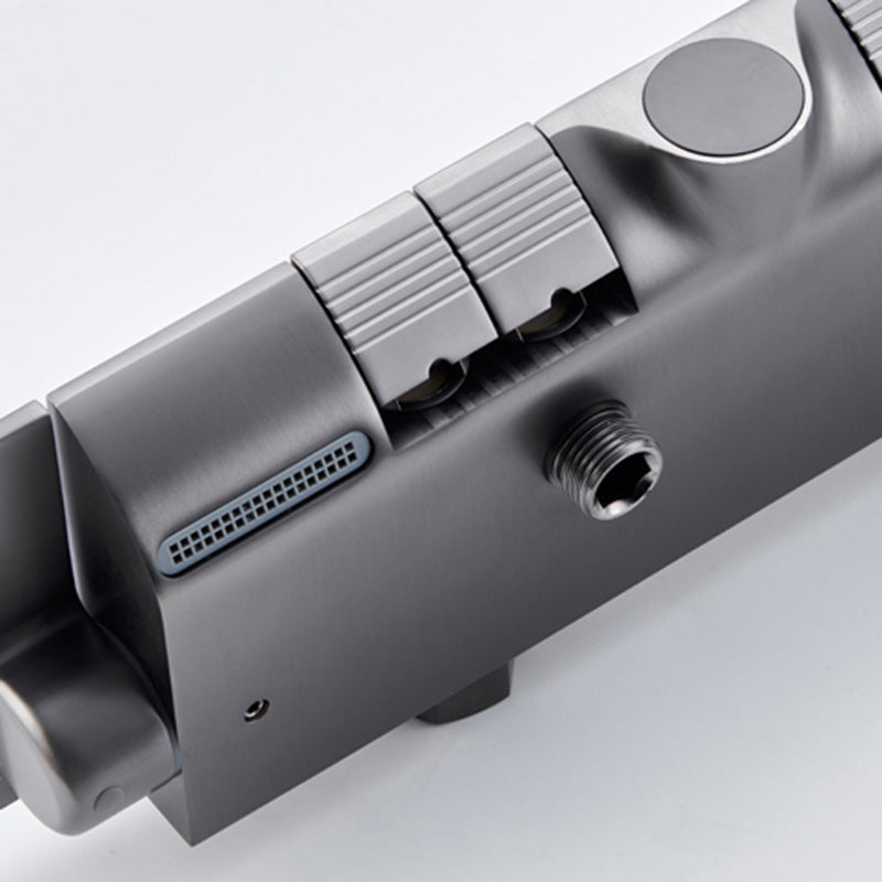 Modern Shower Set Slide Bar Dual Shower Head Thermostatic Wall Mounted Shower System