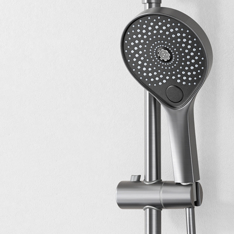 Contemporary Shower Set Dual Shower Head Slide Bar Thermostatic Wall Mounted Shower System