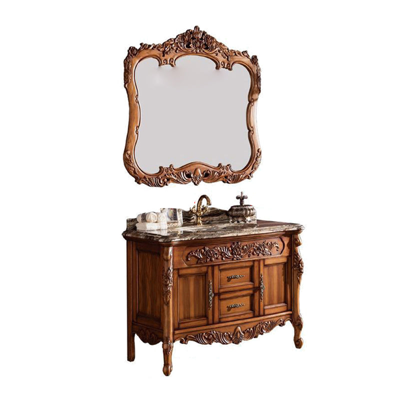 Freestanding Bathroom Vanity Set 2 Doors Single Sink Glam Drawers Vanity with Mirror