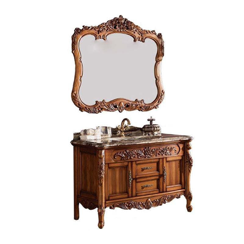 Freestanding Bathroom Vanity Set 2 Doors Single Sink Glam Drawers Vanity with Mirror