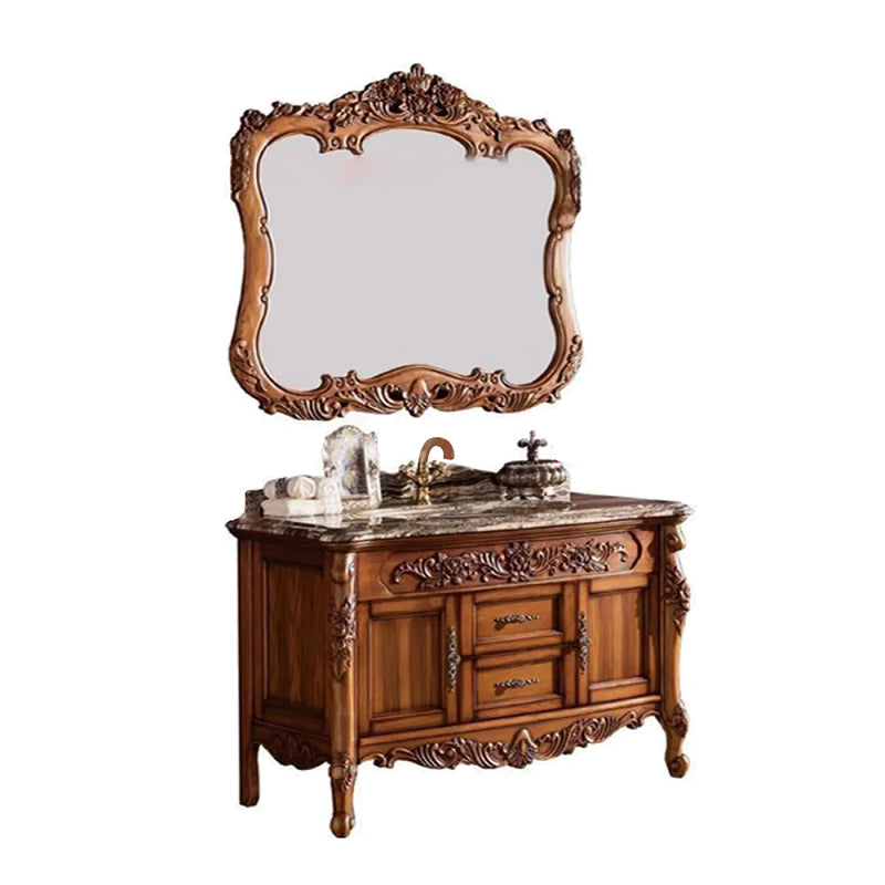 Freestanding Bathroom Vanity Set 2 Doors Single Sink Glam Drawers Vanity with Mirror
