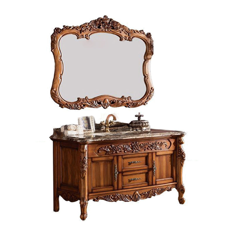 Freestanding Bathroom Vanity Set 2 Doors Single Sink Glam Drawers Vanity with Mirror