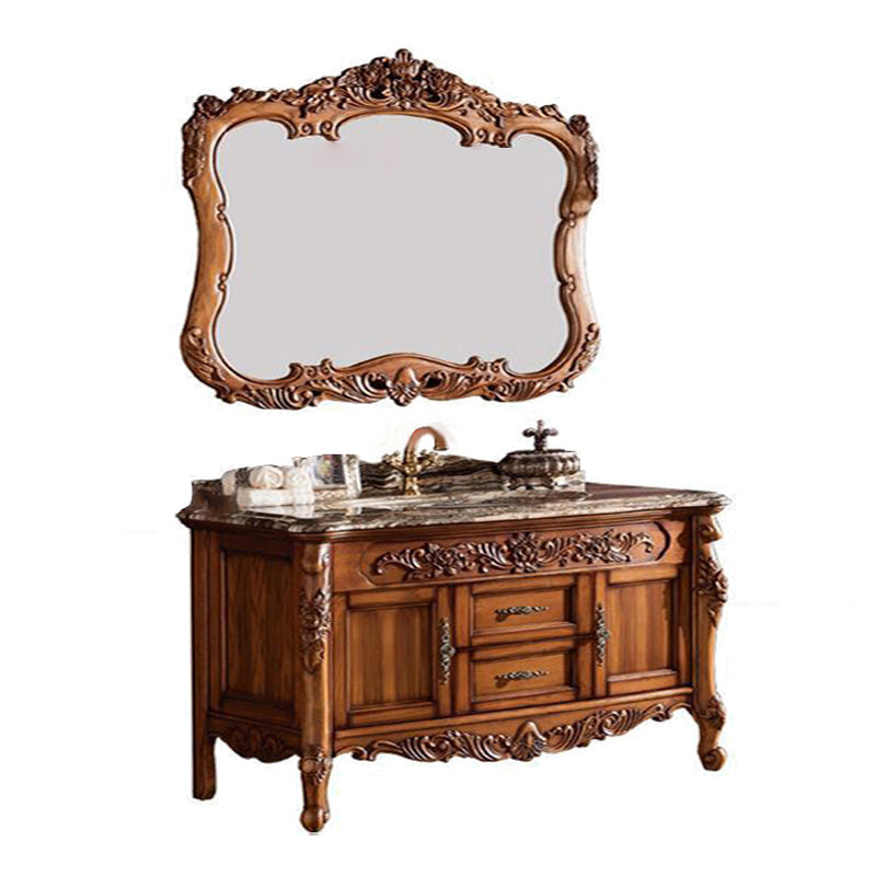 Freestanding Bathroom Vanity Set 2 Doors Single Sink Glam Drawers Vanity with Mirror