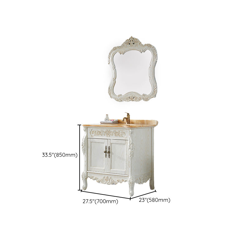 Freestanding Bathroom Vanity Set 2 Doors Single Sink Glam Drawers Vanity with Mirror