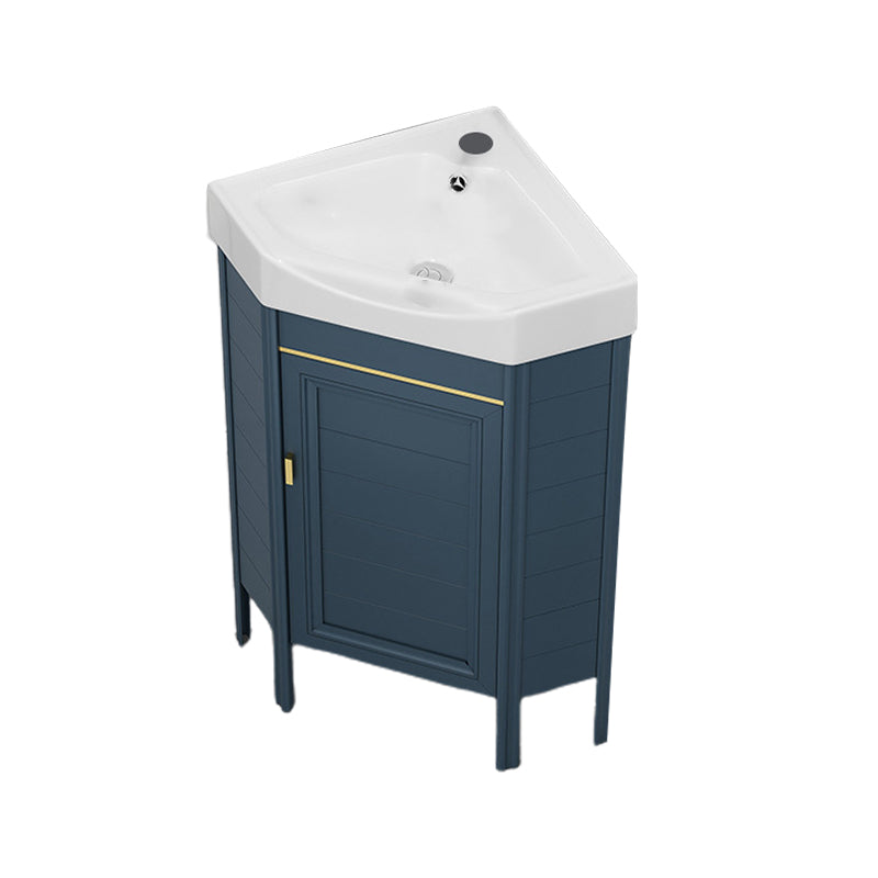 Gorgeous Sink Cabinet Blue Tone Free-standing Corner Bathroom Vanity