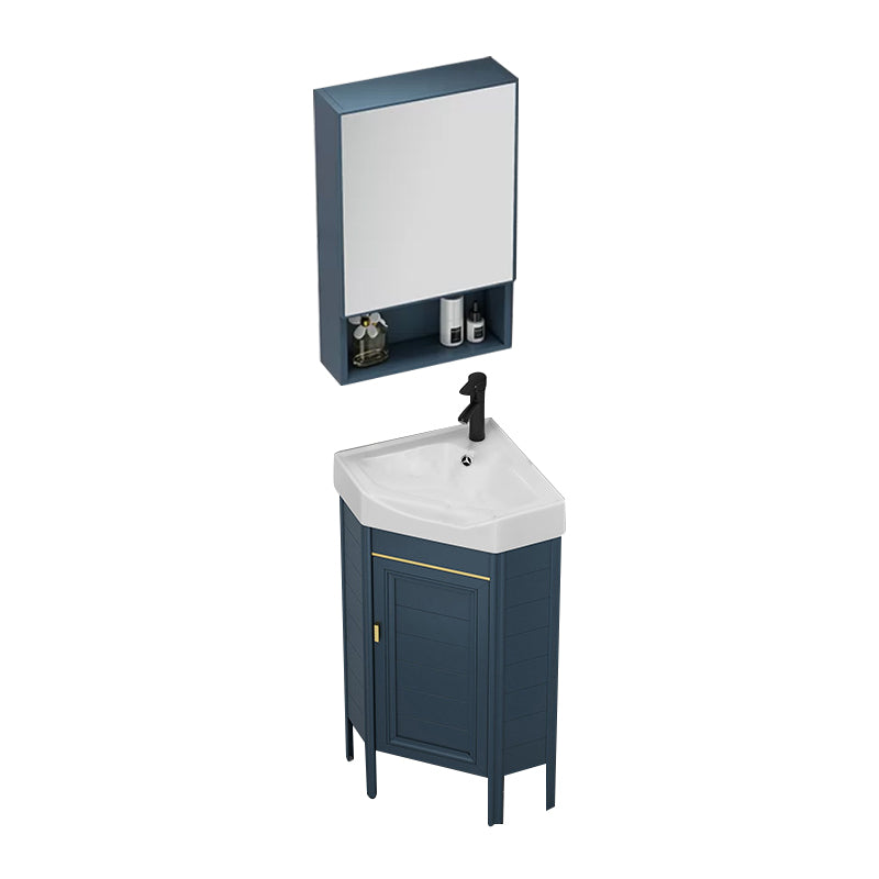 Gorgeous Sink Cabinet Blue Tone Free-standing Corner Bathroom Vanity