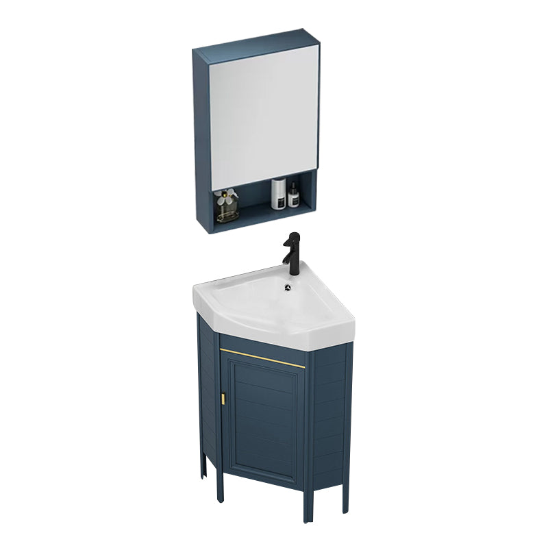 Gorgeous Sink Cabinet Blue Tone Free-standing Corner Bathroom Vanity