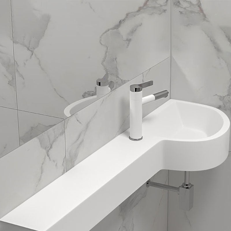Contemporary Bathroom Sink Man Made Rock Specialty Wall Mount Bathroom Sink without Faucet