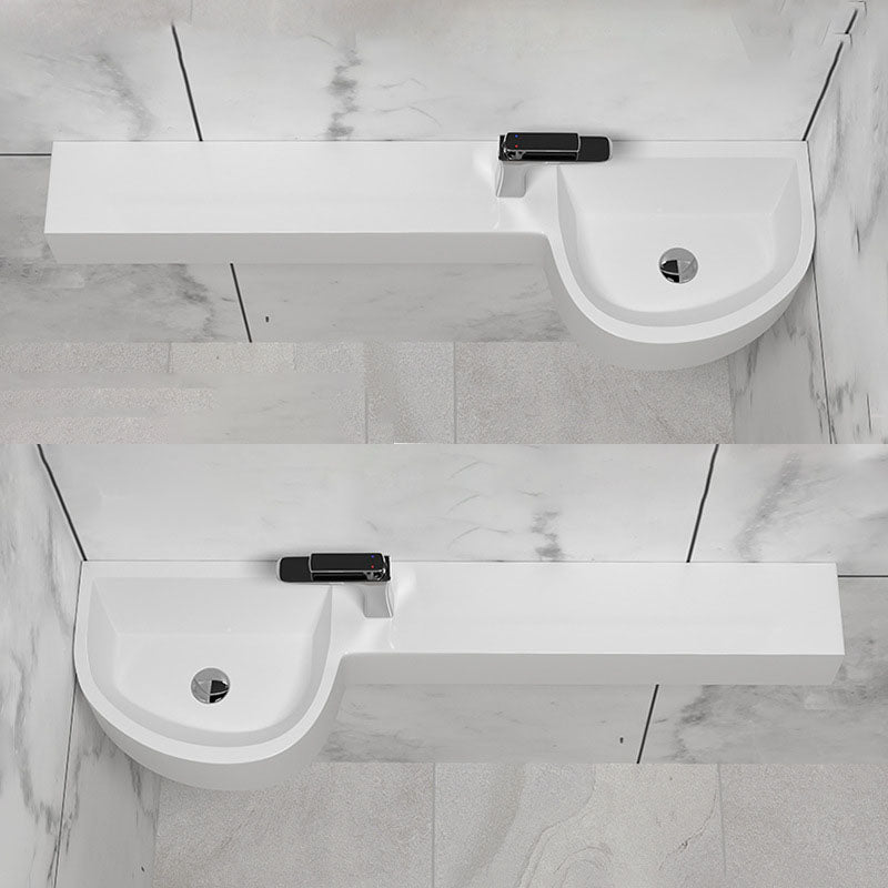 Contemporary Bathroom Sink Man Made Rock Specialty Wall Mount Bathroom Sink without Faucet